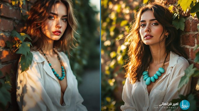 پرامپت آماده برای تولید عکس پروفایل دختری آرام و غرق در تفکر